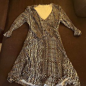Garnet Hill XS women's leopard print dress